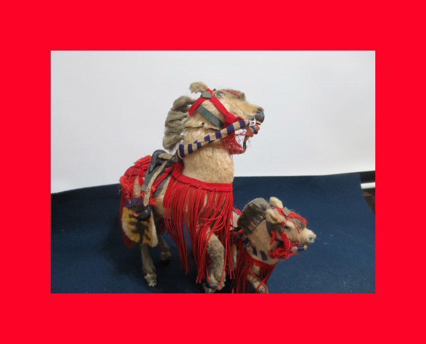 :Immediate decision [Doll Museum] Meiji horse decoration C-342 May doll, warrior doll, general decoration. Maki-e 5, season, Annual Events, Children's Day, May Dolls