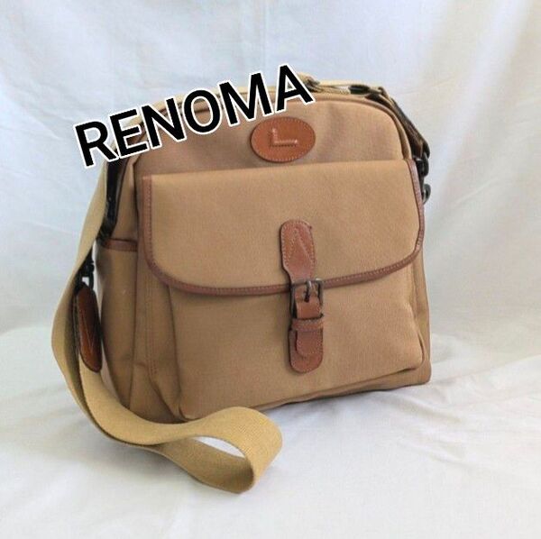 【美品】レノマ Renoma ショルダーバッグ 斜め掛け ロゴ型押し !お値下げ不可!
