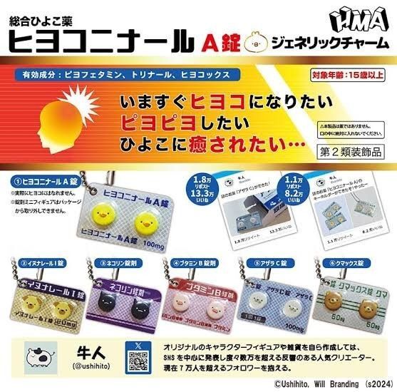 ヒヨコニナールA錠 ジェネリックチャーム 全6種類セット