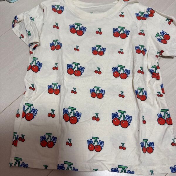 どうぶつの森 たぬきち チェリー Tシャツ 100cm UT 総柄
