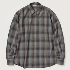 AURALEE SUPER LIGHT WOOL CHECK SHIRTS 5