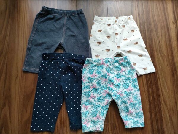 4枚セット ユニクロベビー uniqlo レギンス ズボン 七分丈 サイズ80 女の子 七部 Paul&Joe