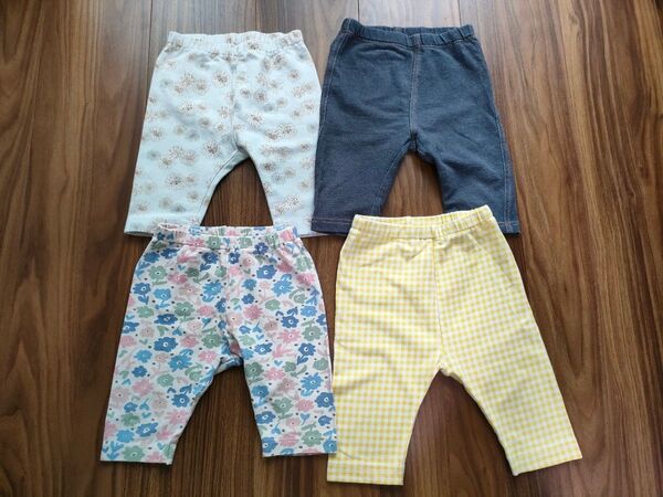 4枚セット ユニクロベビー uniqlo レギンス ズボン 七分丈 サイズ80 女の子 七部 Paul&Joe