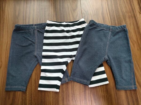 3枚セット ユニクロベビー uniqlo レギンス ズボン 七分丈 サイズ80 男の子 七部
