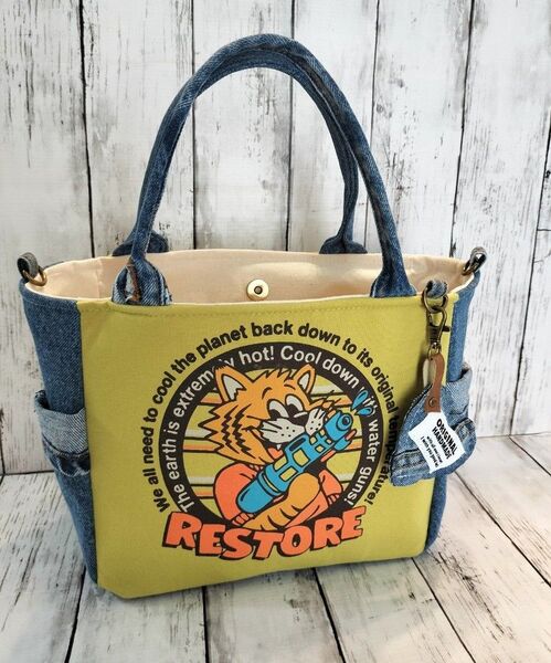 ハンドメイド バッグ デニムバッグ トートバッグ