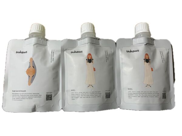 【数量限定】高級ヘアケアwhewsスカルプシャンプー1本&トリートメント2本(ノエル)頭皮ケア熱ダメージケア修復/美容室専売