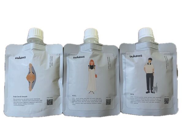 《高級ヘアケア》Whewsスカルプシャンプー&トリートメント2本(ノエル.レン)頭皮ケア/美容室専売/髪修復/弾力/熱ダメージケア