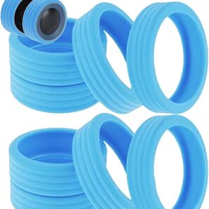 スーツケース タイヤカバー シリコン キャスターカバー 8個セット ブルー