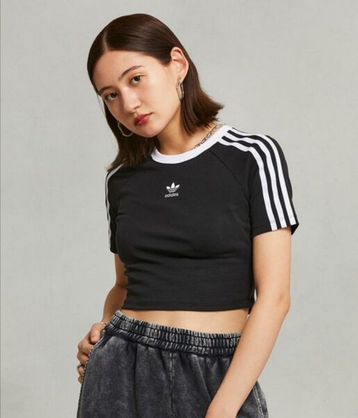 アディダス スリーストライプス 半袖 ベビーTシャツ / アディダスオリジナルス adidas Originals 黒 ブラック