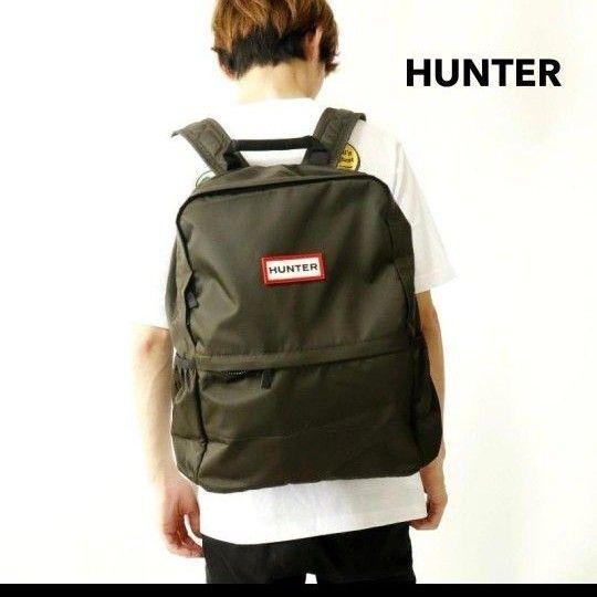 【美品】HUNTER ナイロン バックパック リュック オリーブ カーキ