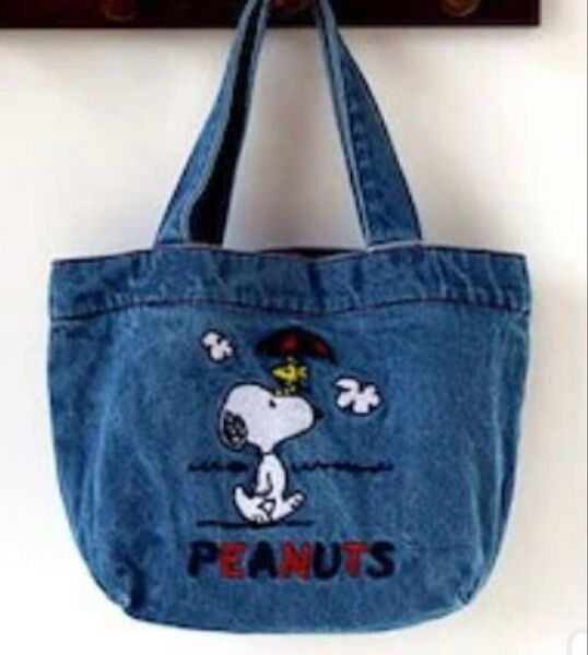 【新品未使用】スヌーピー 刺繍デニムトートバッグ①