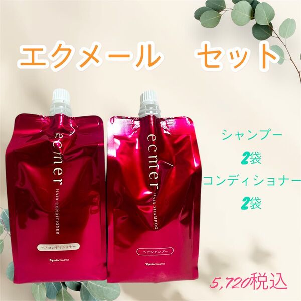 ナリス化粧品 エクメール シャンプー詰め替え2袋+コンディショナー2袋セット