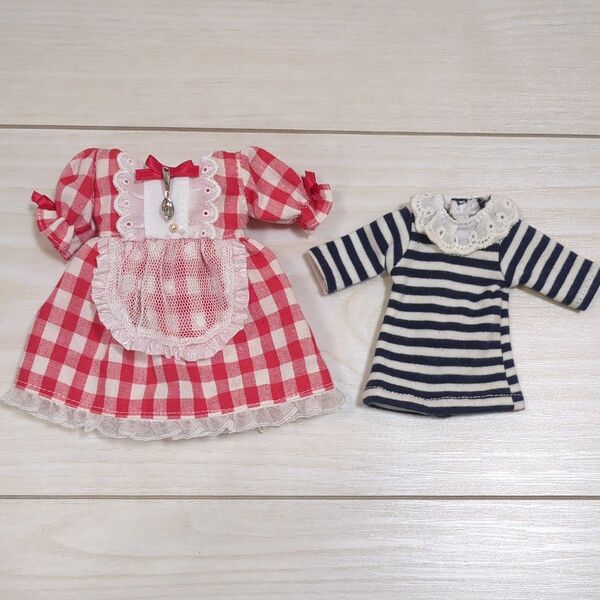 リカちゃん 着せ替え ハンドメイド お洋服2着セット ワンピース リカちゃん人形 リカちゃん服