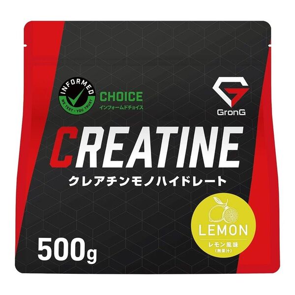 グロング クレアチン モノハイドレート パウダー レモン風味 500g GronG