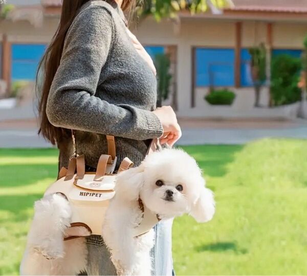 犬用 スリングバッグ 抱っこ紐 散歩 ベージュ