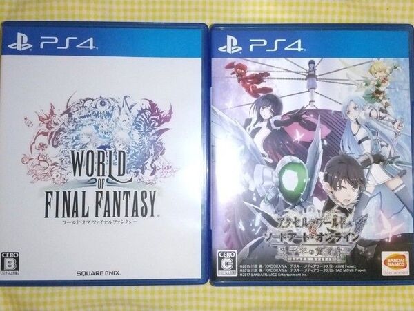 PS4ソフト2本セット ワールド オブ ファイナルファンタジー、アクセルワールドVSソードアートオンライン