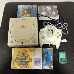 【動作確認済】ドリームキャスト セガ SEGA HKT-3000 コントローラー ビジュアルメモリ ソフト2本付き 取説付