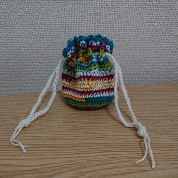 ハンドメイド ミニミニ巾着 編み物 かぎ針編み