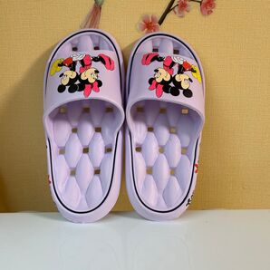 ミッキー&ミニー サンダル パープル