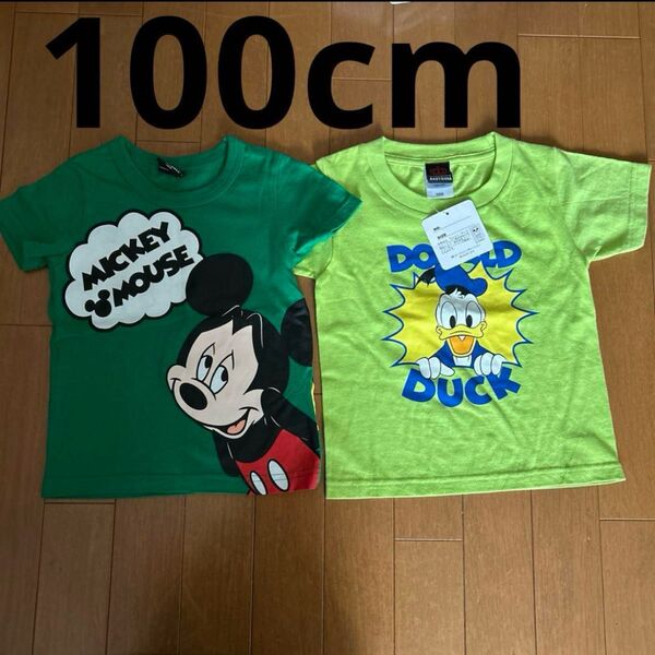 新品未使用 中古 100cm 男の子 半袖Tシャツ まとめ売り 2枚セットベビードール ディズニー ミッキーマウス ドナルド