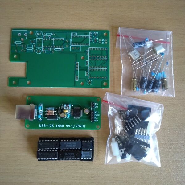 【お勧めしません・無保証】自作 TDA1543A USB NOS DAC の 基板 と 部品(一部欠品)