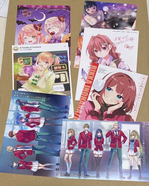 特典イラストカード 女神のカフェテラス 天神さんちの縁結び 真夜中ハートチューン よう実 7枚 まとめ売り