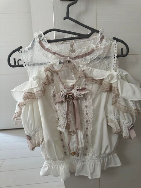 lizlisa姫系トップス ブラウス リボン フリル 白ピンク渋谷109