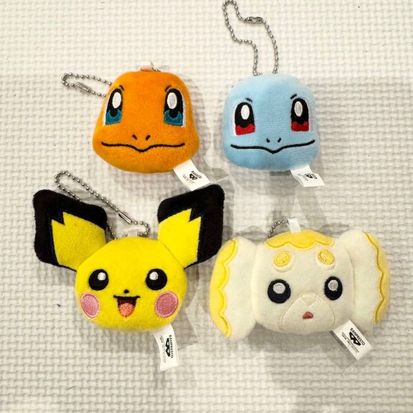 ポケモン ボールチェーン付きフェイスぬいぐるみ 4種セット ポケットモンスター
