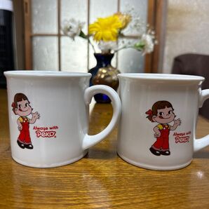不二家 ペコちゃん マグカップ 2個セット 昭和レトロ♪