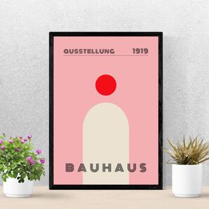 19.BAUHAUS バウハウス アートポスター ピンク 幾何学模様