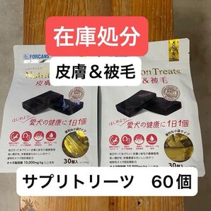 在庫処分 ニュートリショントリーツ 皮膚&被毛 30個入り×2袋 かゆみ 赤み フケ 脱毛 サプリ おやつ
