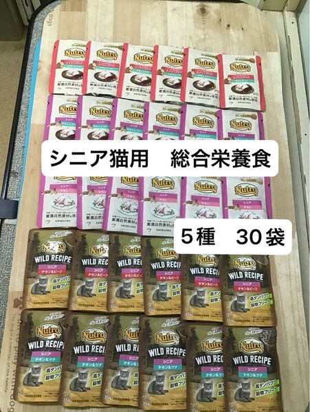 ニュートロ 猫 シニア用 パウチ ワイルドレシピ デイリーディッシュ 総合栄養食 30袋 チキン ツナ ビーフ 高齢猫