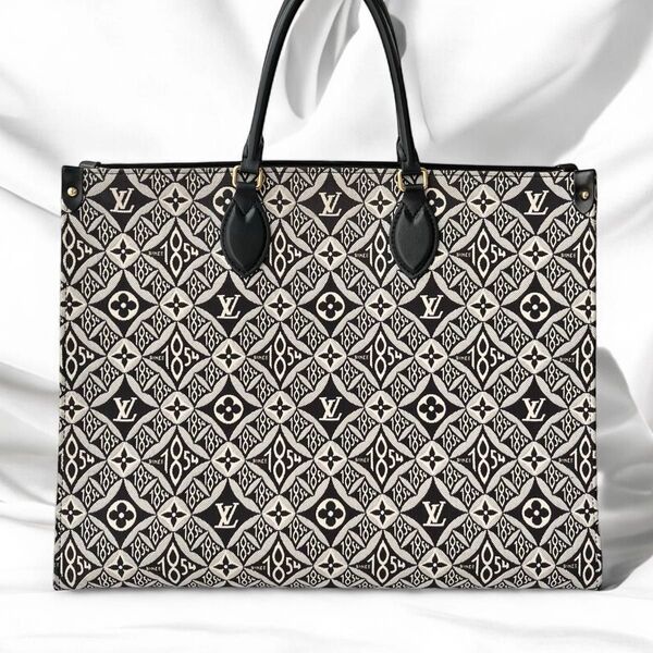 美品 ルイヴィトン オンザゴー GM モノグラム ジャガード トートバッグ LOUIS VUITTON