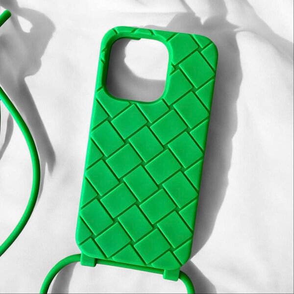 美品 ボッテガヴェネタ iPhone14 Pro ケース パラキート ラバー BOTTEGA VENETA