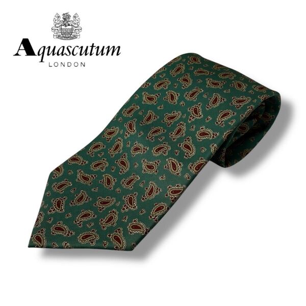 Aquascutum アクアスキュータム ネクタイ シルク ペイズリー柄 メンズ