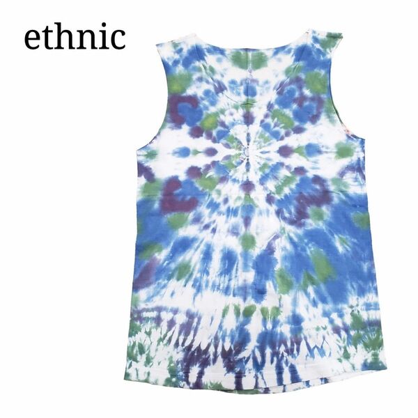 エスニック タイダイ 染め タンクトップ ノースリーブ Tシャツ