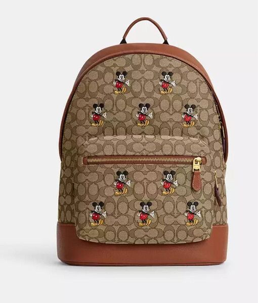 【DISNEY X COACH】ウエスト バックパック / シグネチャー ジャカード / ミッキーマウス プリント リュックサック