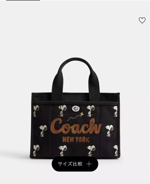 【新作】【人気商品】【COACH X PEANUTS】カーゴ トート バッグ 26・スヌーピー プリント ブラック