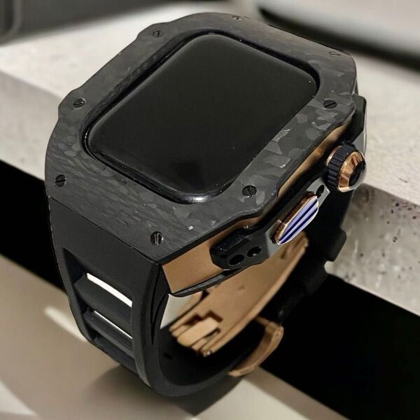 44.45/46/49mmカーボン ラバー アップルウォッチウルトラ apple watch ultra カバー ラバーベルト
