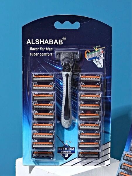 格安 新品未開封 ALSHABAB 髭剃り 1個 3刃 替え刃 30個付き