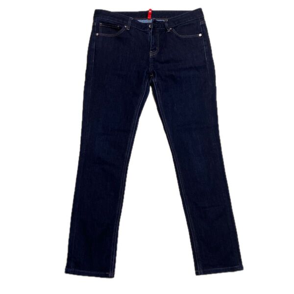 UJ ユニクロUNIQLO スキニーフィットストレートストレッチデニムパンツ インディゴブルー 221-075470 28インチ