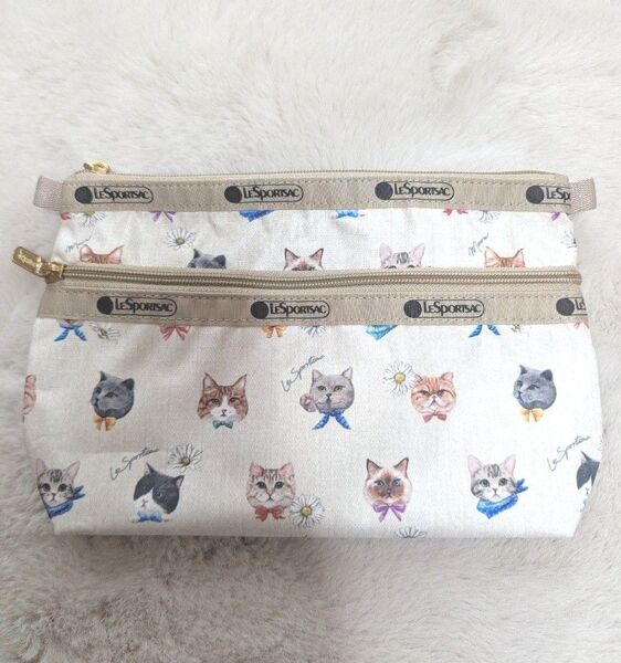 極美品 レスポートサック プレイフルキャッツ コスメティック