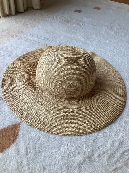 ヘレンカミンスキー 麦わら帽子 つば広ハット ベージュ 極美品