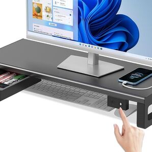 Windows Hello指紋認証付き 机上モニタースタンド 耐荷重25Kg