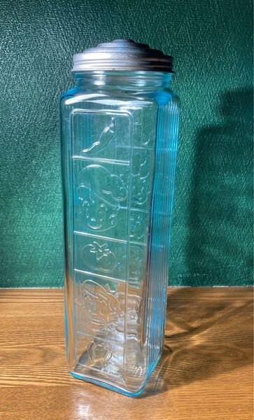 ミスド オサムグッズ レトロ 青いガラス瓶 アルミ蓋