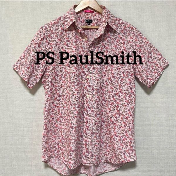 PS Paul Smith ポールスミス 半袖シャツ 花柄 ピンク M ボーダー