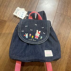 ミキハウス miki HOUSE デニムリュック ベビーリュック うさこ 刺繍 新品未使用 タグ付き