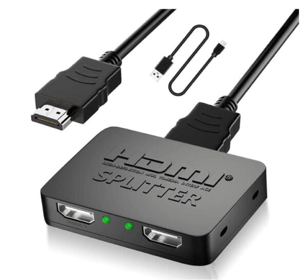 ○4K60Hz HDMI 分配器 1入力2出力 同時出力 2画面 スプリッター HDMIケーブル付属 1.2m 3D