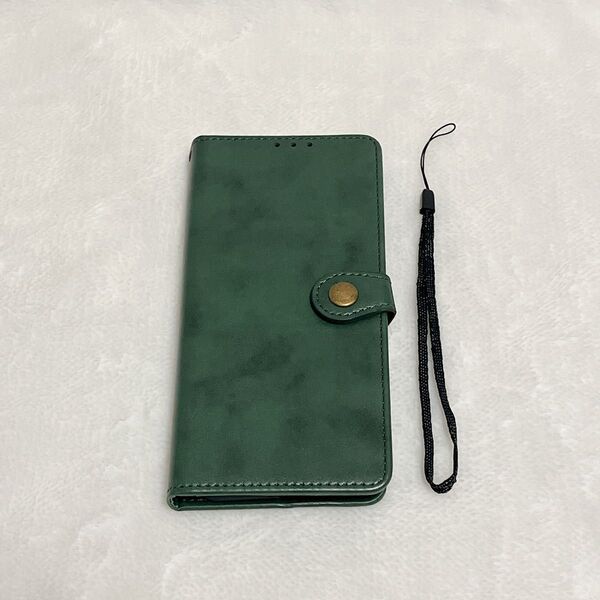 ○Xperia 1 IV SO-51C SOG06 用 手帳型ケース グリーン 薄型 カバー 保護バンパー 財布型 マグネット式