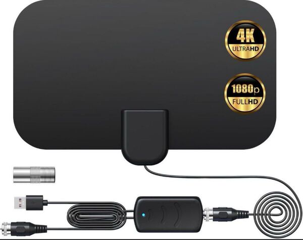○地デジアンテナ テレビアンテナ 信号ブースター ブースター内蔵 450KM受信範囲 360度全方位受信